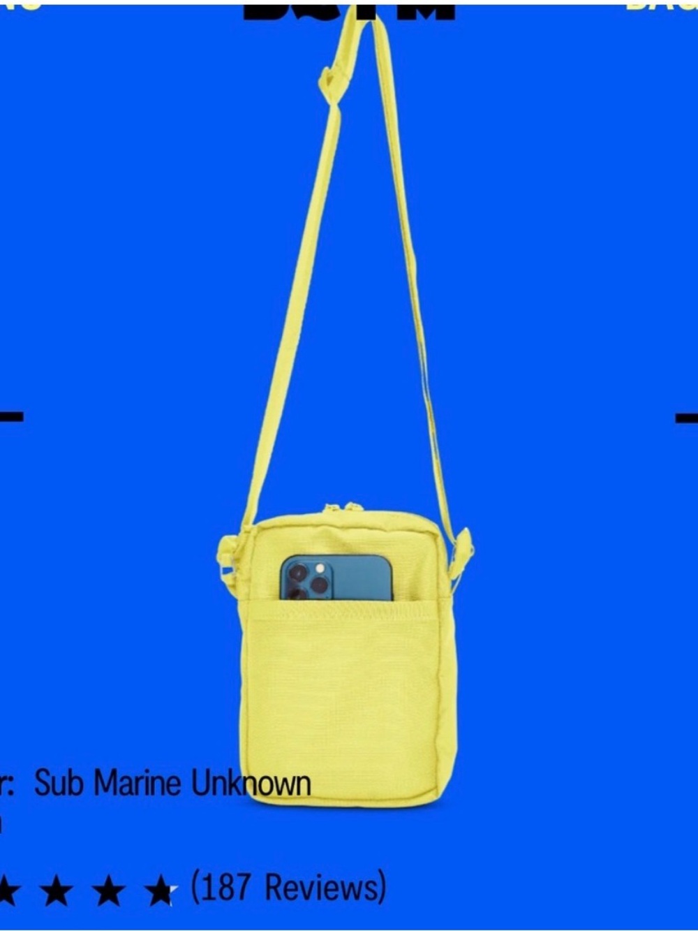 Baboon To The Moon 1.2L Sling Crossbody Bag in Sub Marine Unknown Neon
